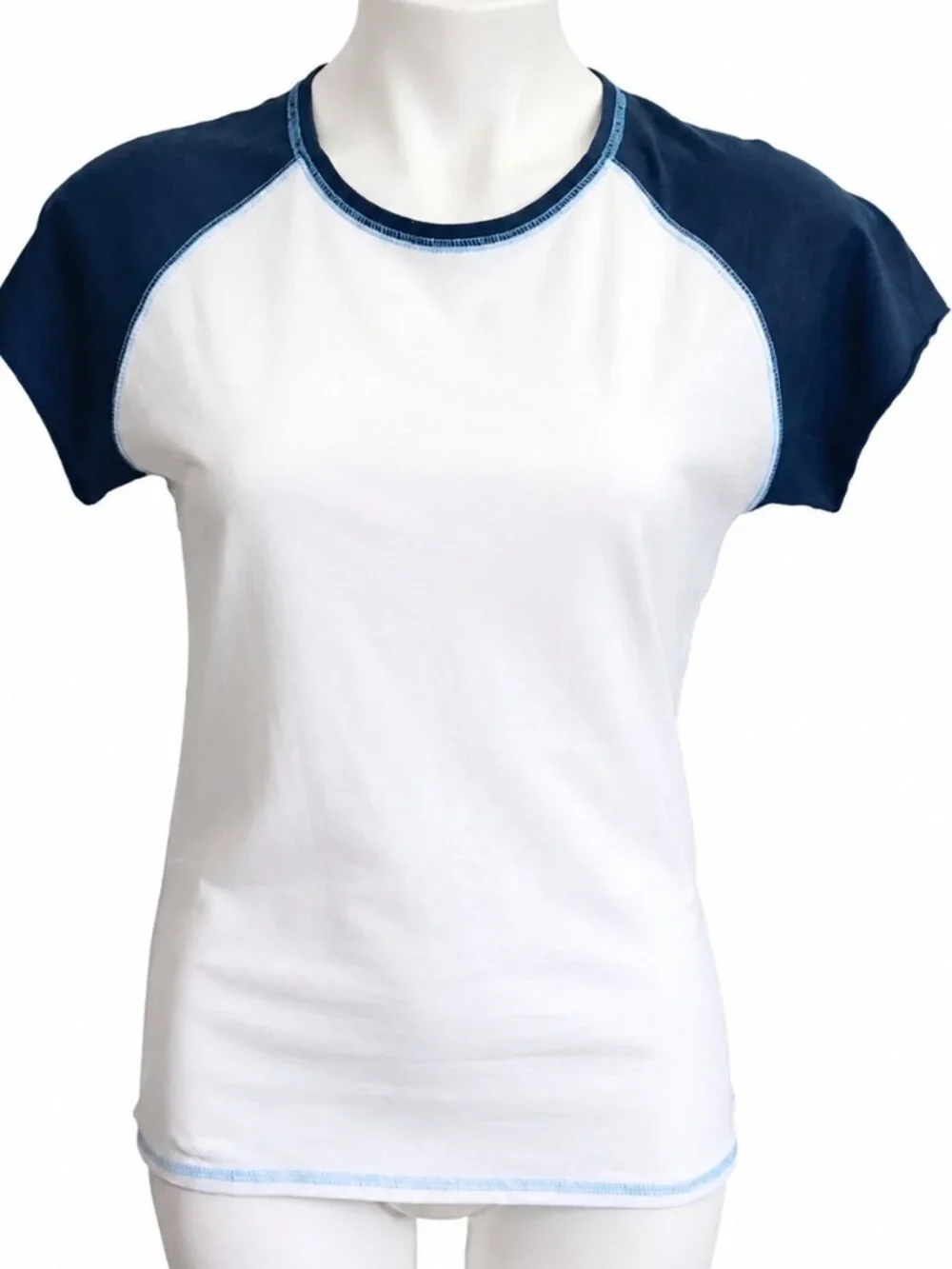 Two NWOT XL short sleeve top. White & blue shirt. Streetwear Yoga Activewear